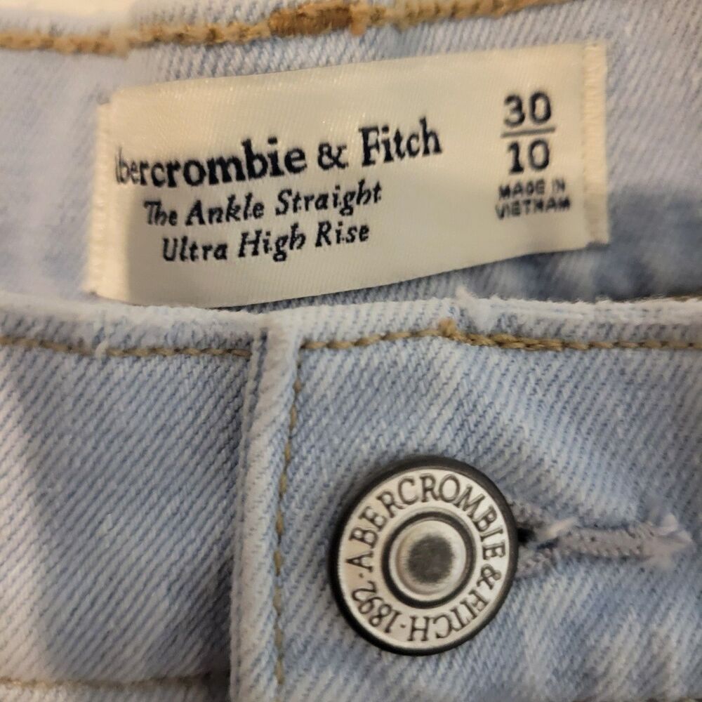 Abercrombie & Fitch Curve Love Women's Ultra High-Rise Ankle Straight Jeans sz30 - Picture 8 of 8